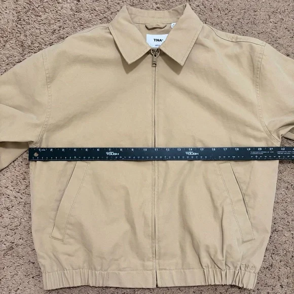 Aritzia TNA Caddie Blouson Jacket Cotton Canvas Zip-up Jacket Tan Khaki Size M - Picture 9 of 12